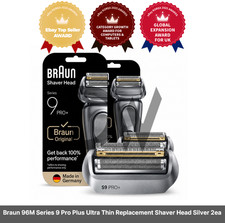 Braun 96M Series 9 Pro Plus Ultra Thin Replacement Shaver Head Silver 2ea