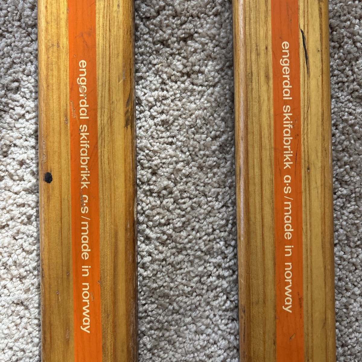 Vintage Eggen Wooden Cross Country Skis 78” Norway Lodge Cabin