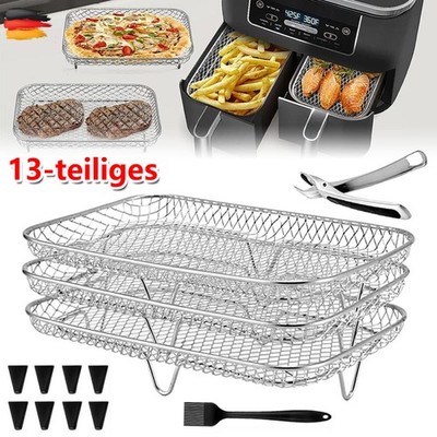 Air Fryer Grillrost Zubehör Edelstahl Heißluftfritteuse Rack Rechteck für Ninja