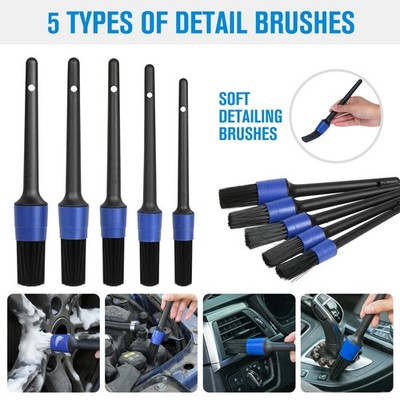 GALAX PRO 40-piece Car Beauty Brush Set, With Soft Detail Brush, Sponge, Tire Br