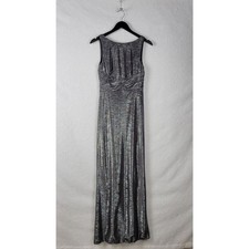 LAUREN Ralph Lauren Dilamana Gown Dress Sz 2 Gray Metallic Cocktail Evening