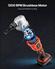 Cordless Metal Nibbler Cutter 18V 2.0Ah Brushless 1200RPM Steel Aluminum Copper