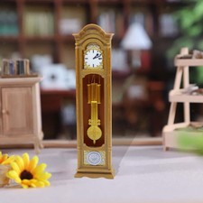 Miniature Floor Clock 1/12 Scale Grandfather Clock Living Room Decor Vintage