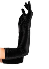 Leg Avenue Women's Velvet Opera Length Gloves Black