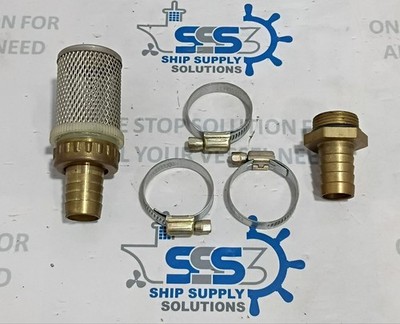 Brass Foot Valve Check Non-Return Water Pump 25mm Hose Barb Filter Strainer