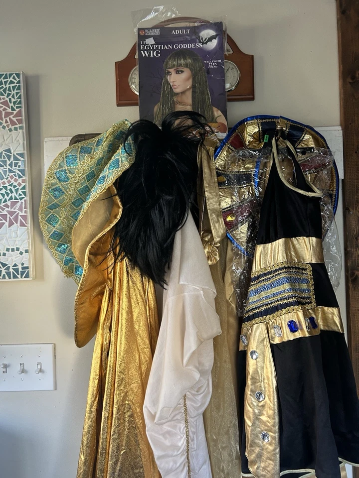 Lote de disfraces de reina egipcia Cleopatra accesorios pelucas vestidos mujer’s medianos Foto 2 de 4