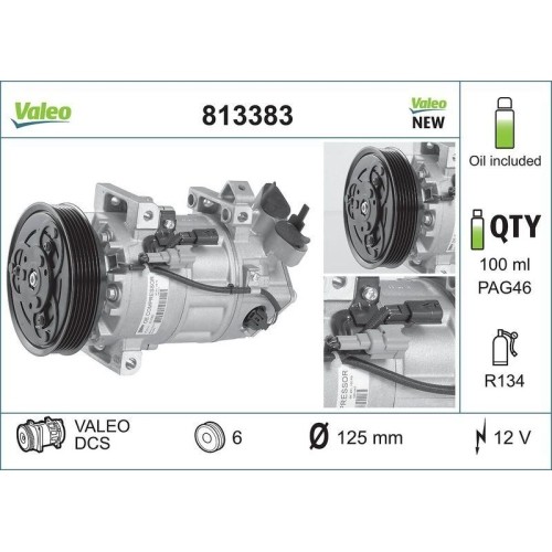 1X Kompressor, Klimaanlage Valeo 813383 Passend FüR Renault-image