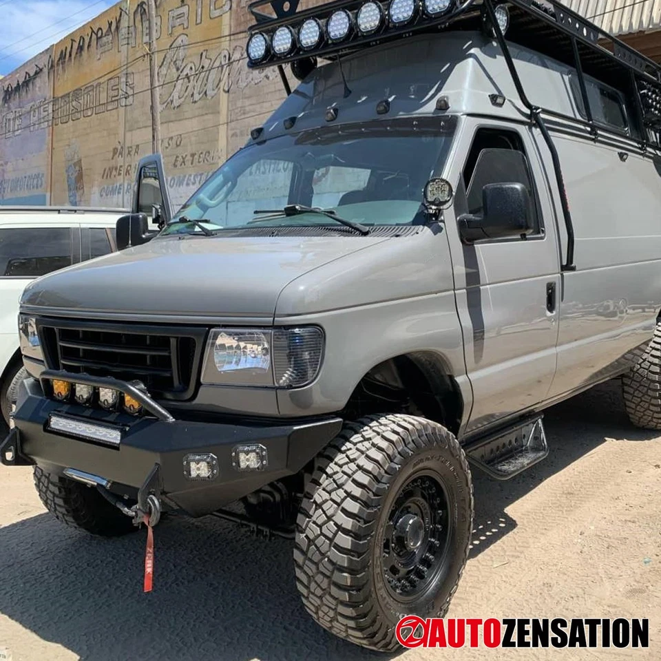 Fit 1992-2006 Ford E150 E250 E350 Econoline Black Headlights+Corner Signal Lamps - Image 3 of 4