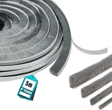 16FT Brush Weatherstripping 0.35x0.6in Door Seal for Sliding Windows Doors Grey