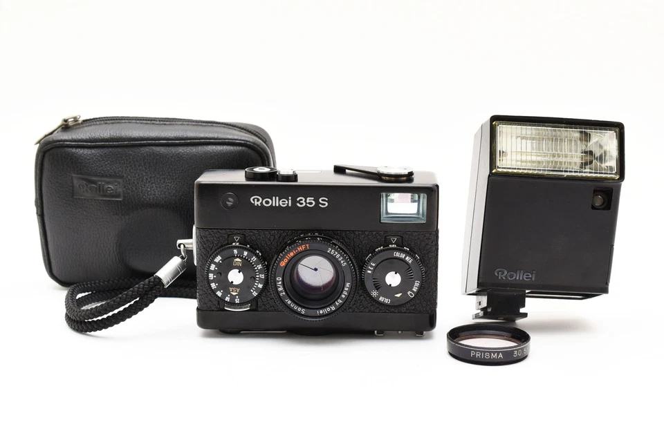 Medidor funciona! [Quase em perfeito estado] Rollei 35 S Black Sonnar 40mm F2.8 com Flash do Japão - Imagem 2 de 4