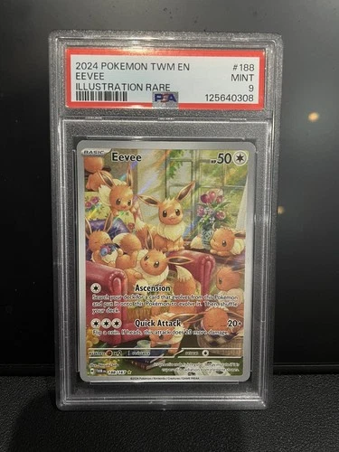 PSA 9 Mint Graded Eevee IR 188/167 - Twilight Masquerade - Pokemon TCG