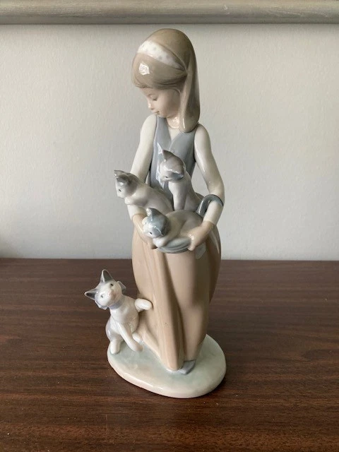 Lladro Girl With Cat for sale | eBay