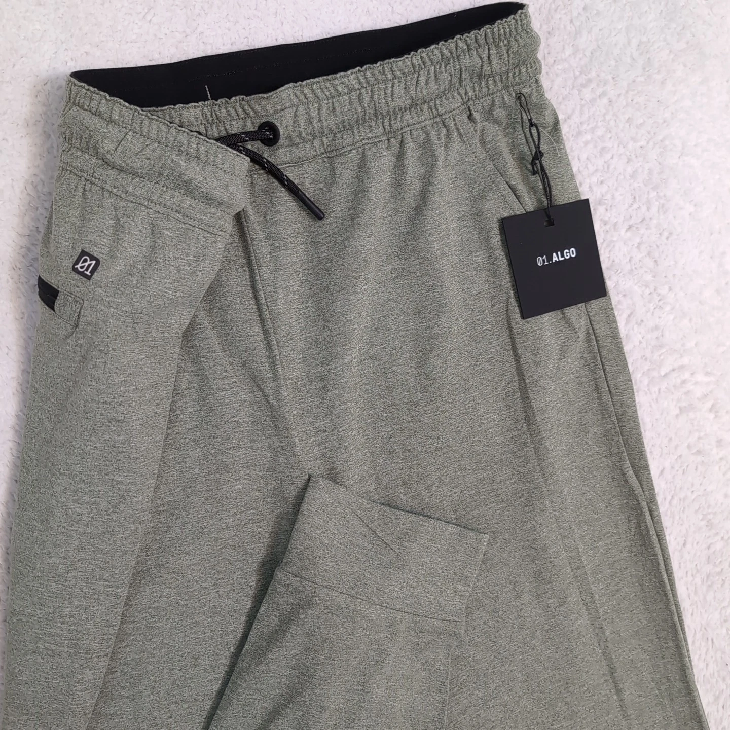 NEW! 01.Algo Quick Dry Performance Pants Sm 30"x30" Green Gym Joggers SPF 40