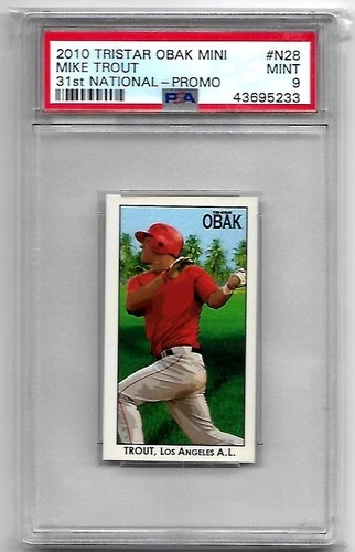 2010 Tristar Obak Mini Mike Trout RC #N28 PSA 9 Mint Los Angeles Angels Rookie