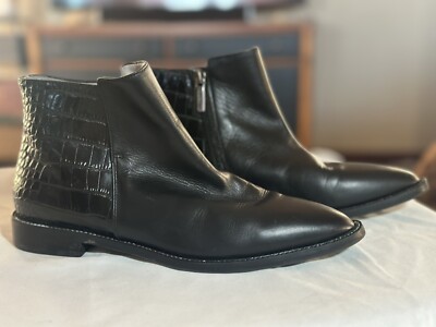 AQUATALIA BY MARVIN WMNS Sz7.5 CHELSEA BOOTIE BLACK LEATHER MADE IN ITALY 