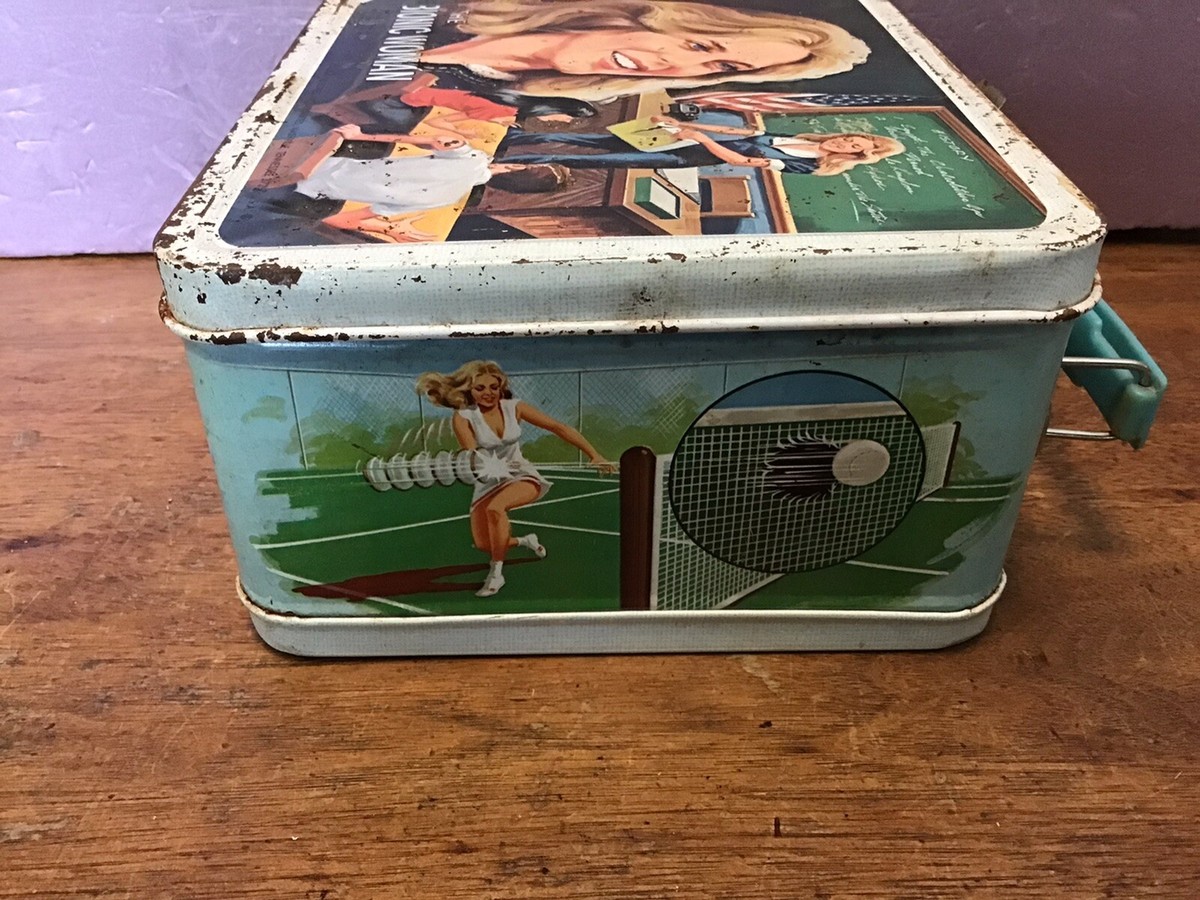「L178」長期保管品 純銀枠 宝石箱 置物 1978 Bionic Woman Metal Lunch Box w/Thermos | eBay