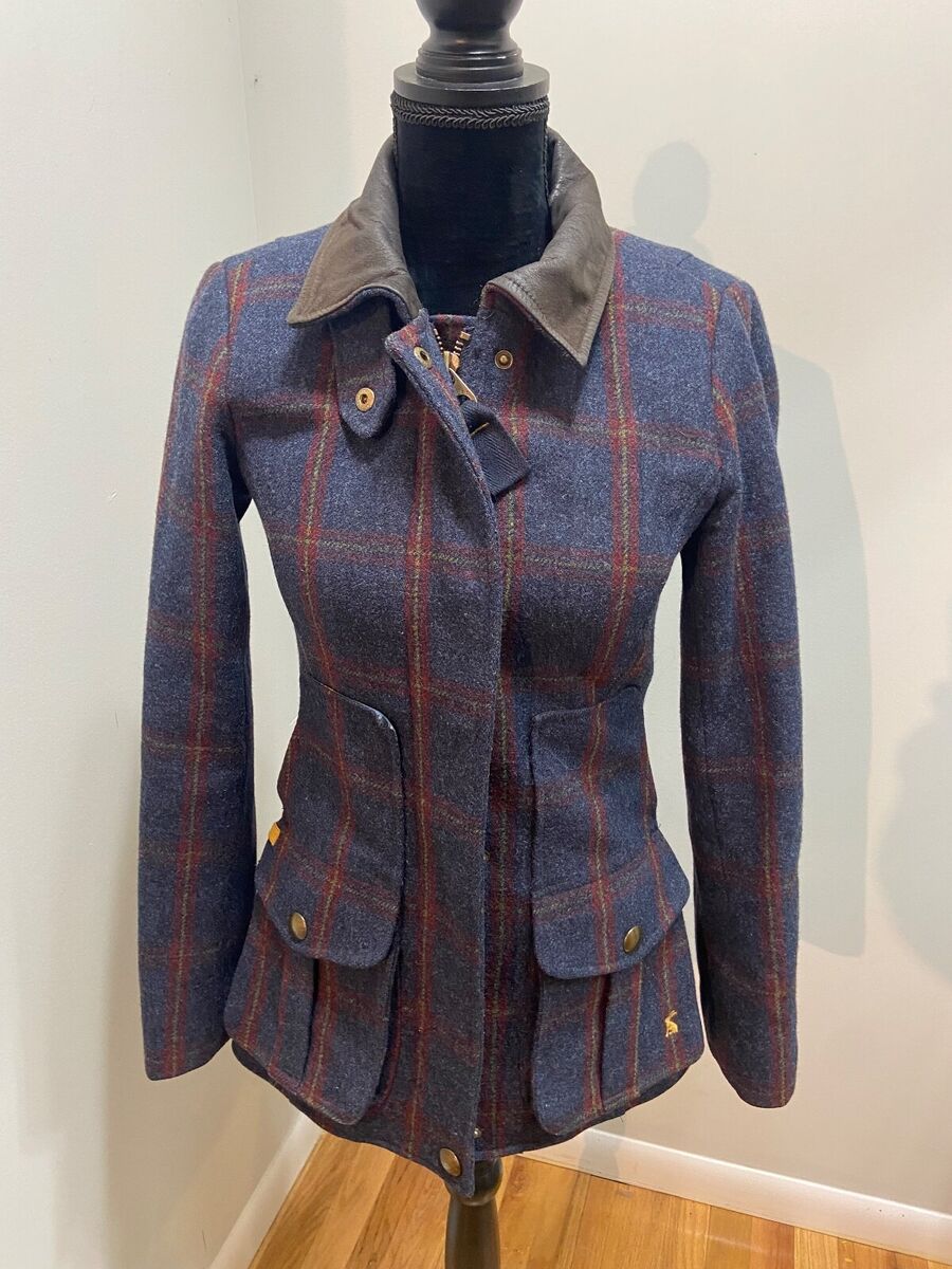 JOULE Country wool tweed plaid field hacking coat jacket UK JOULE Country wool tweed plaid field hacking coat jacket UK