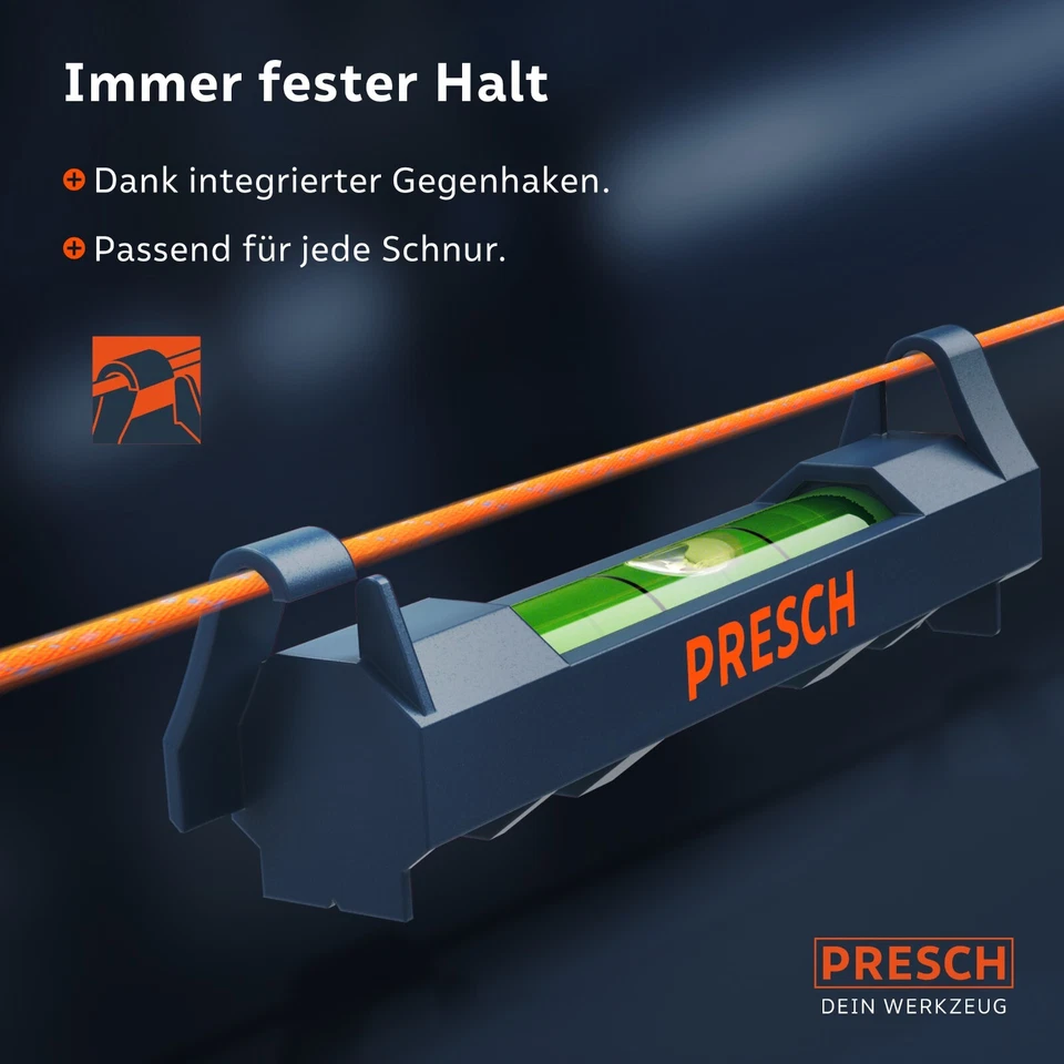 Presch Schnurwasserwaage 2 Stk. - Extrem fester Halt dank Sicherungshaken - Bild 4 von 4