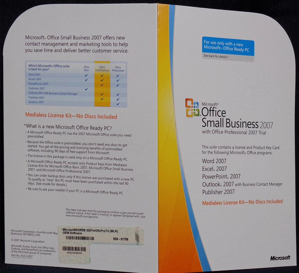 MS OFFICE 2007 Small Business | Vollversion | Dauerlizenz | MLK | 32/64bit | DE - Bild 3 von 4