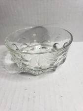Vtg Saint Gobain Duralex France Thumbprint Clear Glass 8 1/2" Salad Serving Bowl