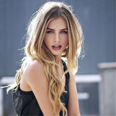 Women's Middle Part Long Curly Hairpieces Gradient Wavy Synthetic Hair