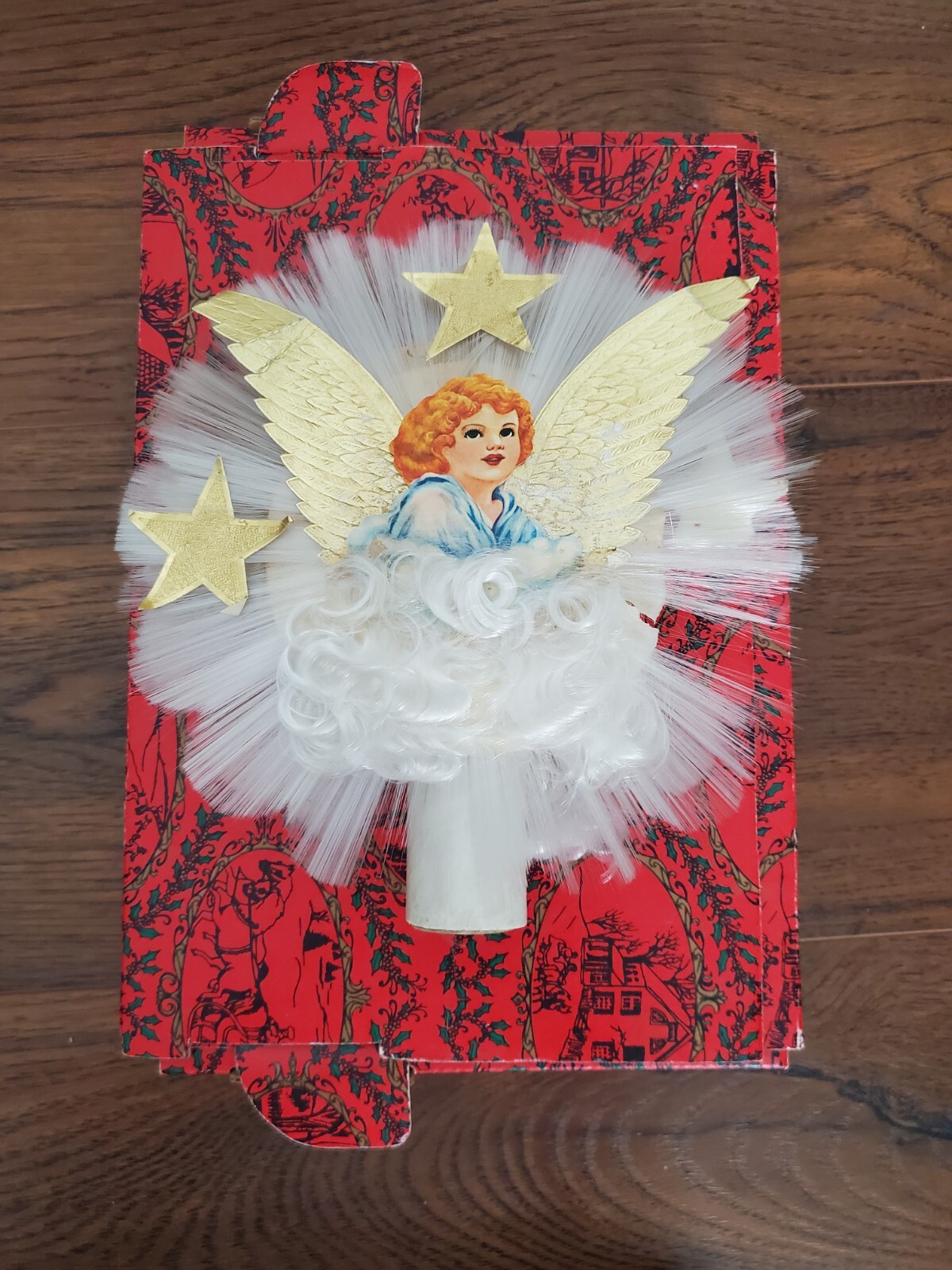 Vintage Tinsel Spun Glass Angel Hair Christmas Tree Topper eBay
