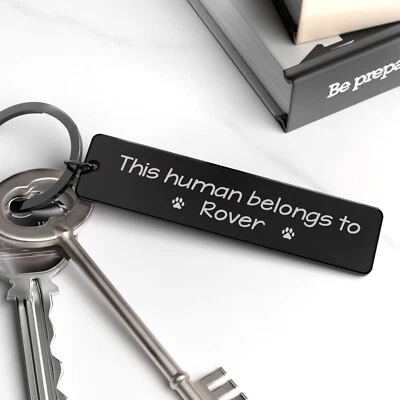 BEECREATIVEDESIGN Dog Dad Mum Gifts Keyring PERSONALISED Gift From The Dog Birthday Puppy