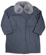 XLarge - Czech Army M85 Grey Parka w Collar Ruff Military Jacket Czechoslovakian