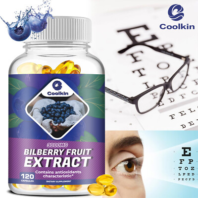 Bilberry Fruit Extract 3000mg - Vision Health, Eye Strain Support, Antioxidant