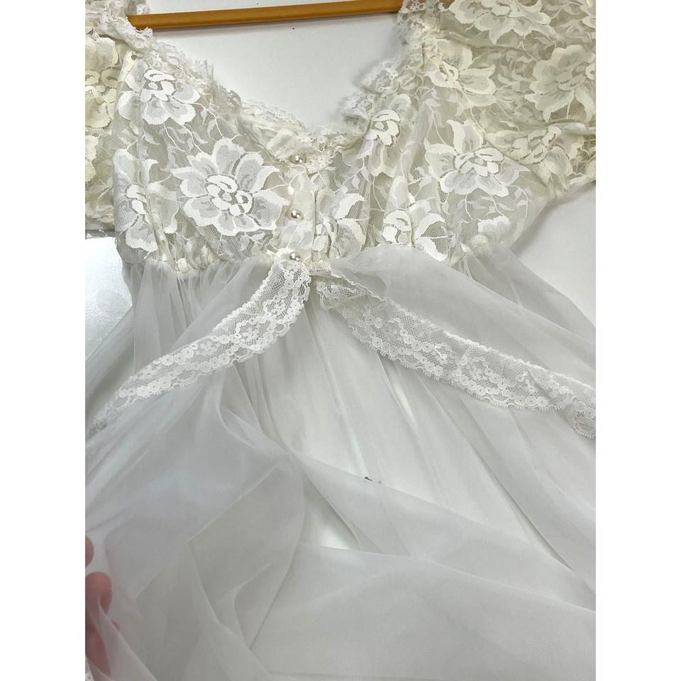 Tosca Lingerie Vintage Sheer Lace Nightgown Robe Vintage w/ Tags