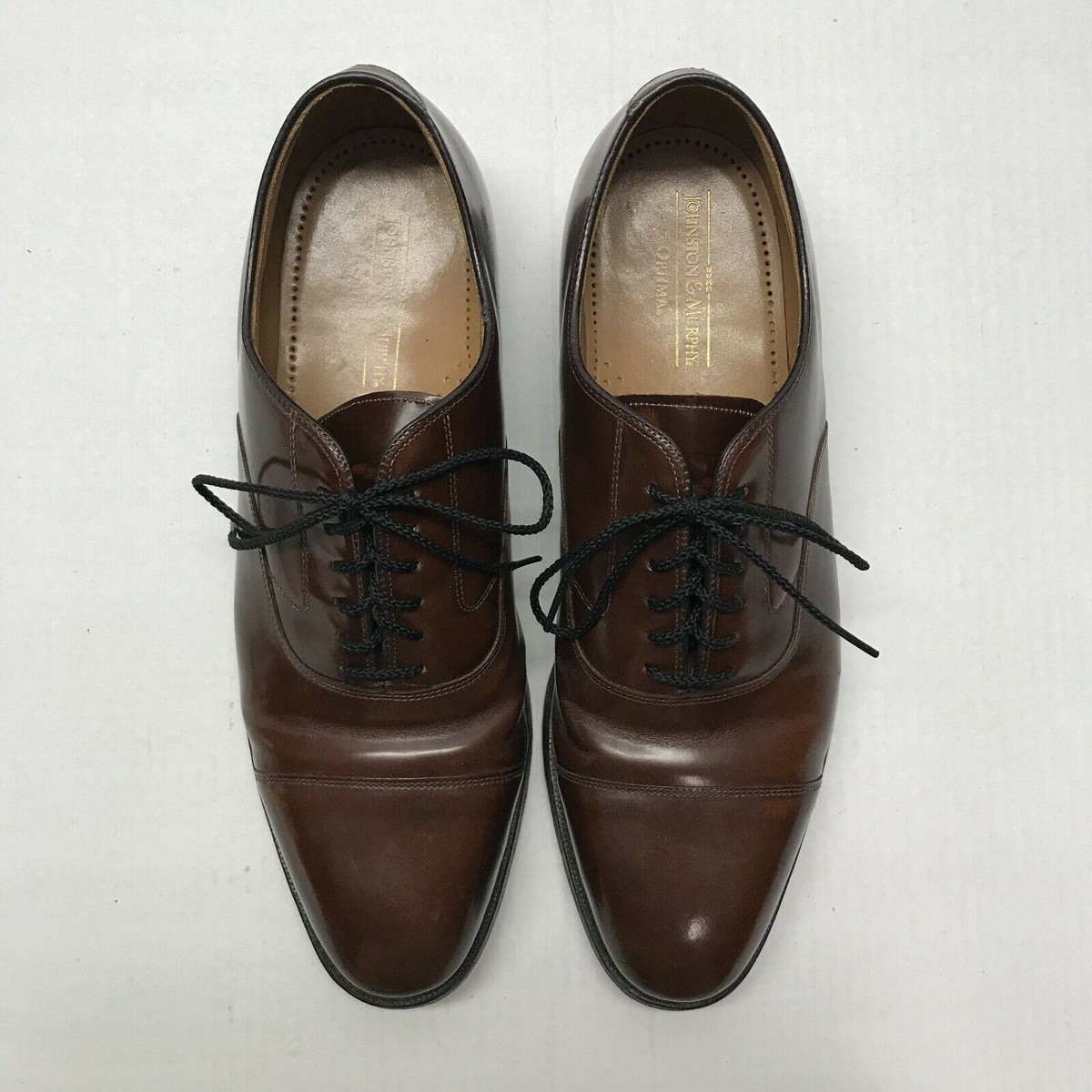 Johnston & Murphy Optima Oxford Dress Shoes Mens 9.5 Brown 
