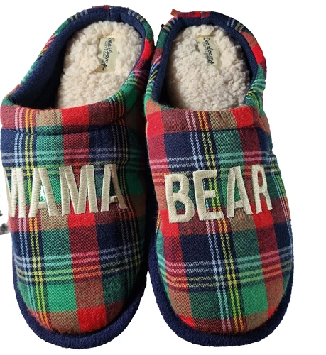 Dearfoams Family MAMA SIZE S 5-6 Bear Matching Comfort Slippers, Adult - Picture 4 of 12