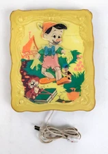 Vintage Disney Pinocchio Lighted Sign Lit Store Display Norman Industries Lamp