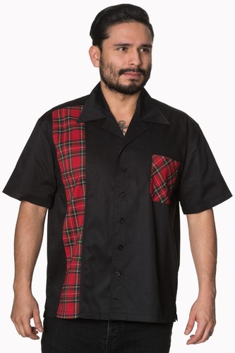 ROCKABILLY SHIRT S M L 4XL Black 