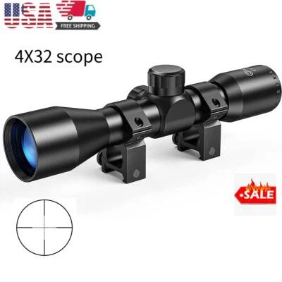 CVLIFE 4x32 Compact Scope for Air Rifle Crossbow Airsoft Pellet Gun with Scope + Mounts