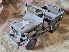 Tin Vehicle Willy Jeep US Army USA Sprung 33 cm Long! Old!