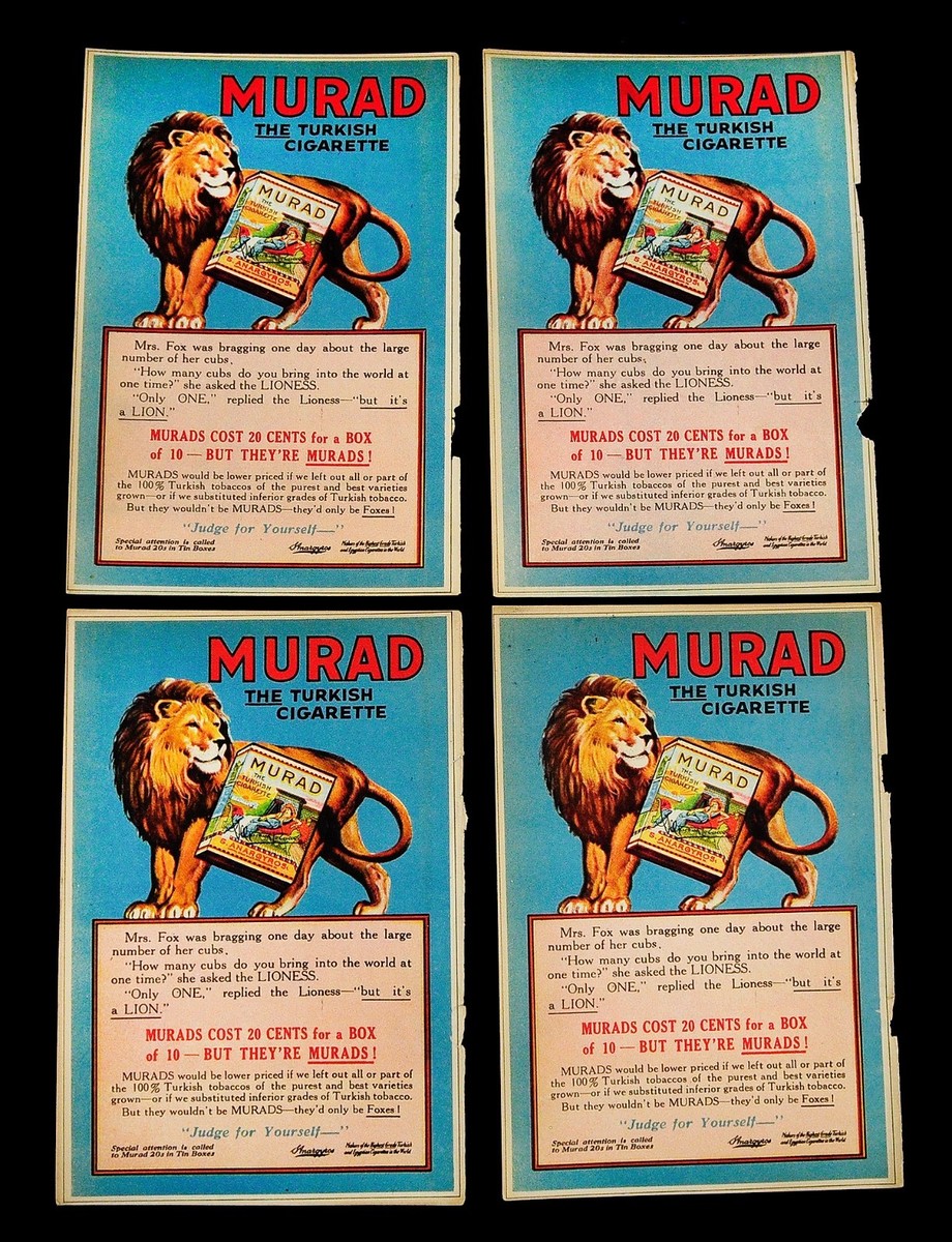 inferior tobacco Vintage Murad Turkish Cigarette / Kelly Tires Original Advertising ~  Tobacco AD