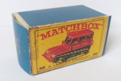 Matchbox RW #35b 1:64 Snow Trac Schneepflug Repro ''E'' Box Lesney Series-75 