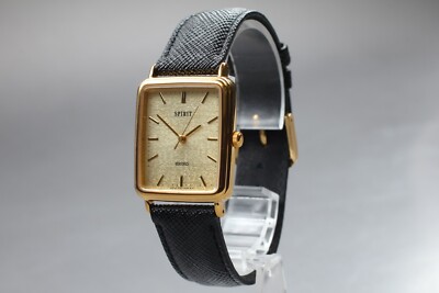 Near MINT] SEIKO Spirit 5E21-5B50 Gold Dial Quartz Men's Watch