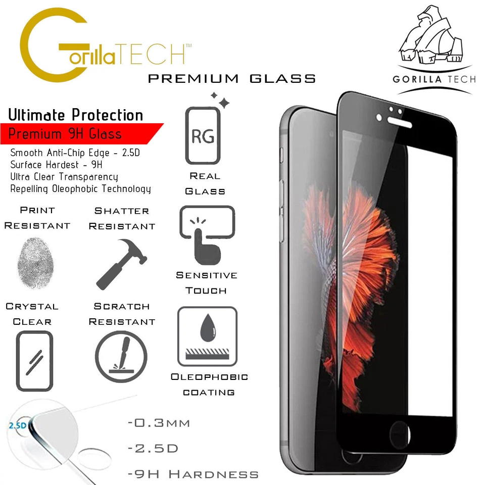 Protector de pantalla completa para iPhone 5D LCD completo de borde a borde cobertura de vidrio templado Foto 2 de 4