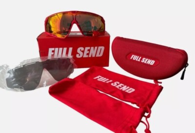 FULL SEND BY NELKBOYS RED PIT VIPER SUNGLASSES CASE INCLUDED EXTRA SHADES COLORS