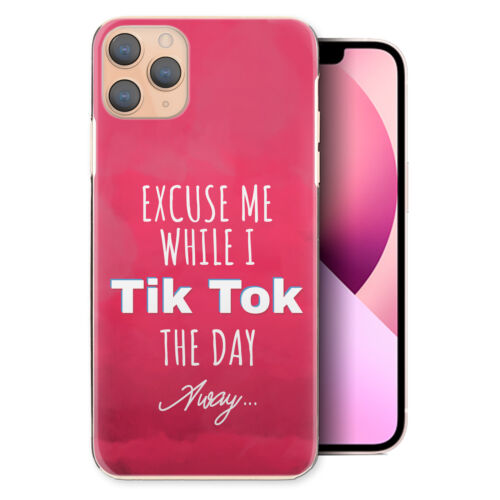 Tik Tok Handy Hülle Für IPHONE 13/12/11 Pro / Max / Se Lustig Pink Harte Cover - Bild 1 von 8