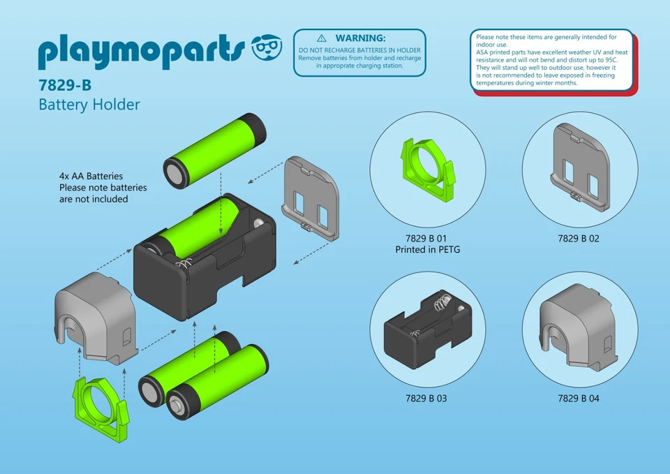 Playmobil 7829-B Battery Holder for RC Trains 4010 4011 4016 4017 4018 4019 4020 - Image 2 of 4