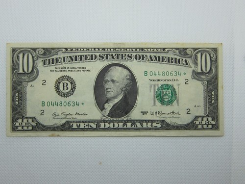 1977 $10 Star FRN #B04480634*