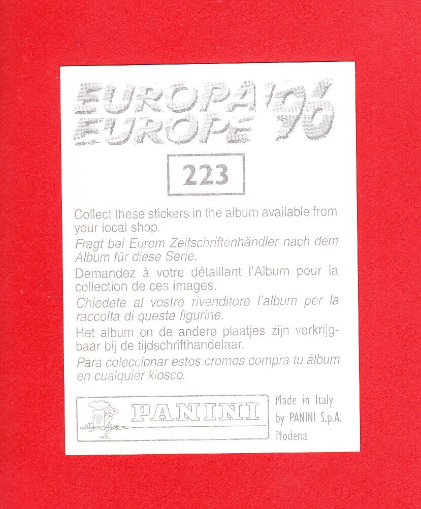 Panini - UEFA Euro - England 96 - Karel Poborsky - Czech