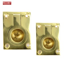 Flush Ring Handle Solid Brass Cupboard Cabinet Recessed Door Pull 50mm and 63mm