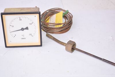 Vintage JUMO 0-200 DEG C Capilary Thermometer 