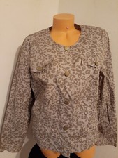 Chico's Size 2  Large  Brown Leopard Print Button Down Jacket