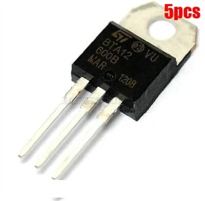 MARKENLOS 5 pezzi TO-220AB BTA12-600B BTA12 Triac 600V 12A Ic nuovo fv