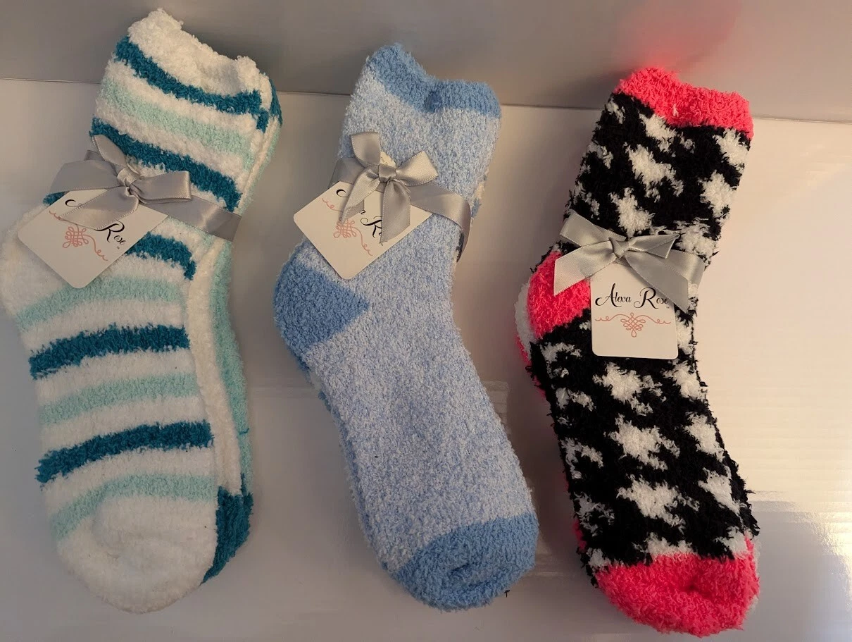 9 pairs Alexa Rose Cozy Fluffy Soft Warm Crew Socks Women 5-9 3pair/pack 3 packs